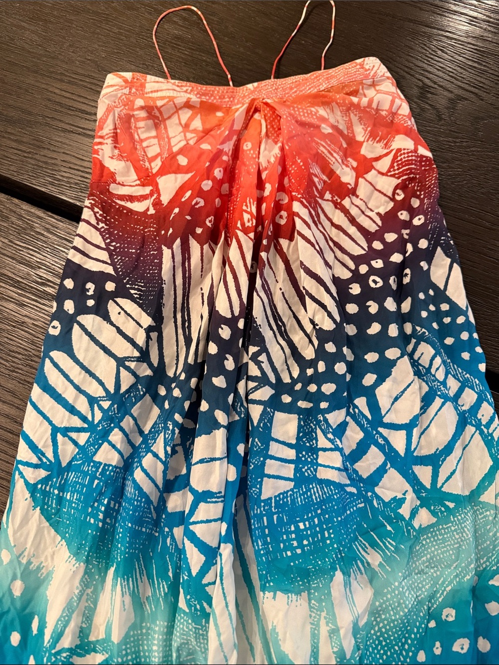 DVF silk maxi dress in tye dye